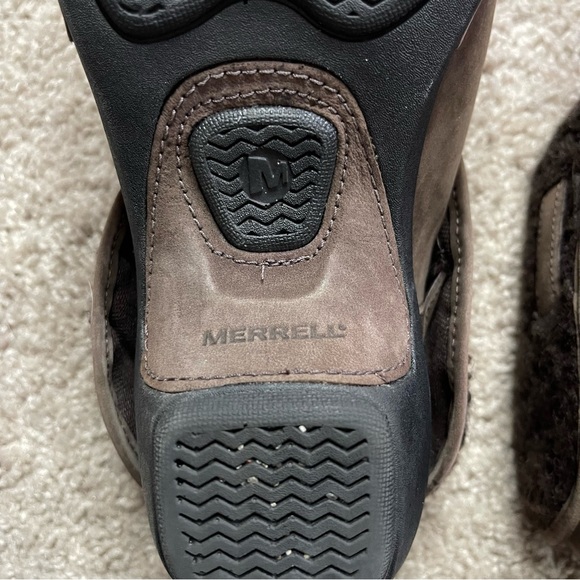 Merrell Womens Luxe Knit Bitter Chocolate Studded Leather Slip-On Shoe Clog - Picture 7 of 10